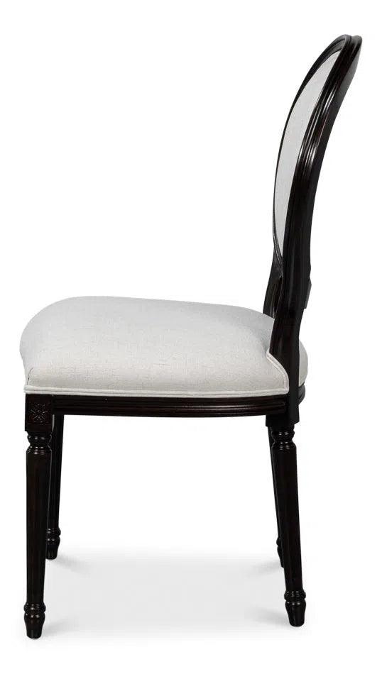 Oval Wood Black Armless Side Chair (Set of 2) Club Chairs LOOMLAN By Sarreid