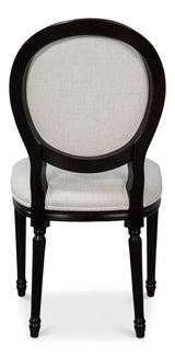 Oval Wood Black Armless Side Chair (Set of 2) Club Chairs LOOMLAN By Sarreid