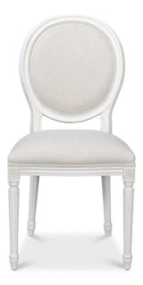 Oval Wood White Armless Side Chair (Set of 2) Club Chairs LOOMLAN By Sarreid