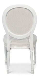 Oval Wood White Armless Side Chair (Set of 2) Club Chairs LOOMLAN By Sarreid