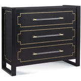 Oversized Black and Gold Modern Accent Cabinet Accent Cabinets LOOMLAN By Bassett Mirror