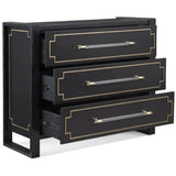 Oversized Black and Gold Modern Accent Cabinet Accent Cabinets LOOMLAN By Bassett Mirror