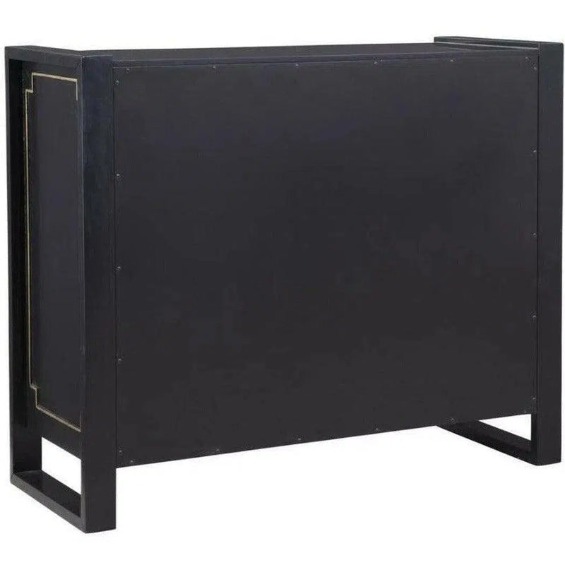 Oversized Black and Gold Modern Accent Cabinet Accent Cabinets LOOMLAN By Bassett Mirror