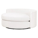 Oversized White Boucle Swivel Chair And A Half Club Chairs LOOMLAN By Essentials For Living