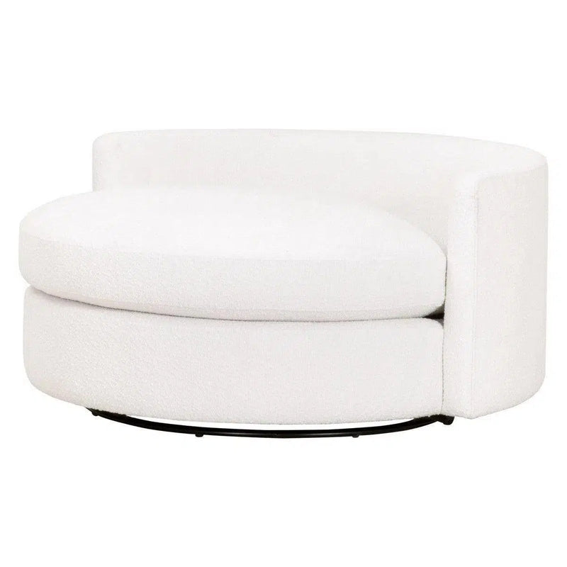 Oversized White Boucle Swivel Chair And A Half Club Chairs LOOMLAN By Essentials For Living