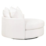 Oversized White Boucle Swivel Chair And A Half Club Chairs LOOMLAN By Essentials For Living