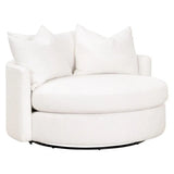 Oversized White Boucle Swivel Chair And A Half Club Chairs LOOMLAN By Essentials For Living