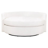 Oversized White Boucle Swivel Chair And A Half Club Chairs LOOMLAN By Essentials For Living