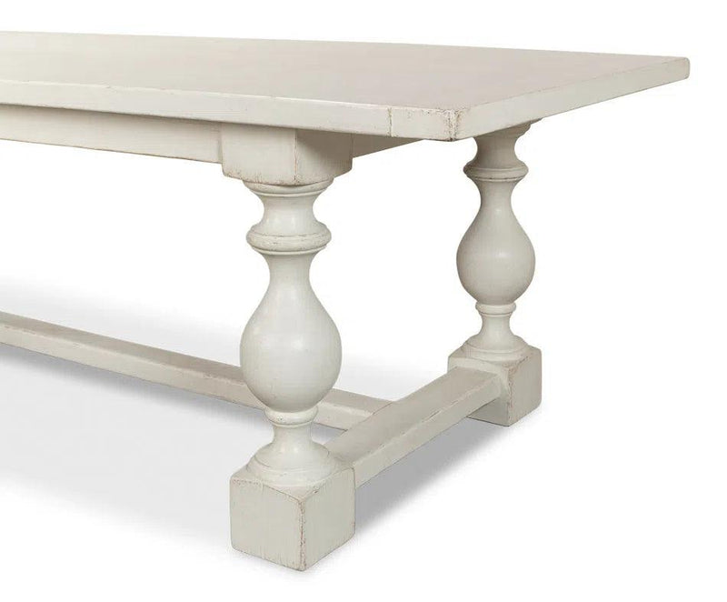 Owen Antique White Dining Table Seats 8 Reclaimed Wood Dining Tables LOOMLAN By Sarreid