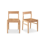 Owing Natural Solid Oak Armless Dining Chair-Set Of Two Dining Chairs LOOMLAN By Moe's Home