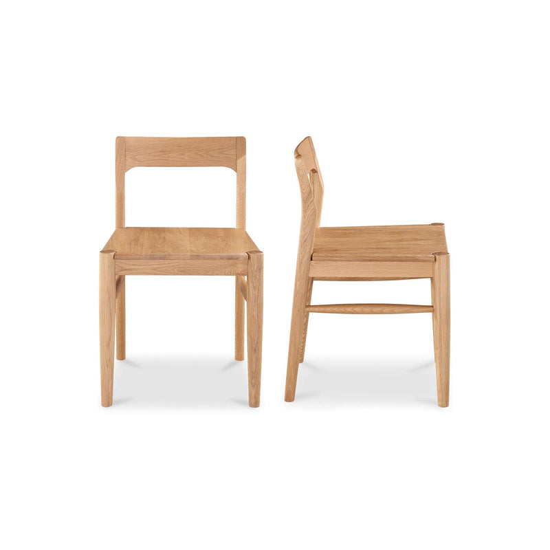 Owing Natural Solid Oak Armless Dining Chair-Set Of Two Dining Chairs LOOMLAN By Moe's Home