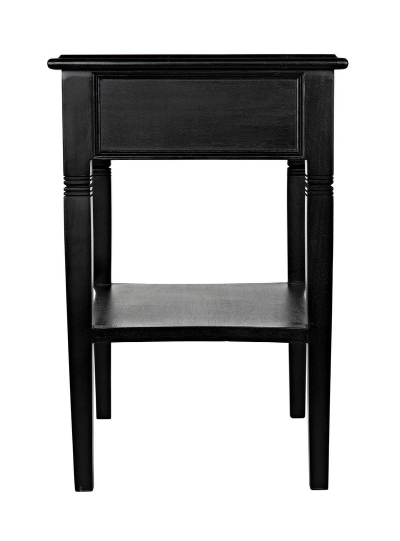 Oxford 1-Drawer Wood Black Rectangle Side Table Side Tables LOOMLAN By Noir