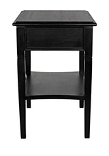 Oxford 1-Drawer Wood Black Rectangle Side Table Side Tables LOOMLAN By Noir