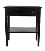 Oxford 1-Drawer Wood Black Rectangle Side Table Side Tables LOOMLAN By Noir