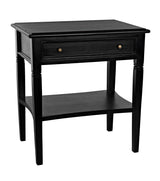 Oxford 1-Drawer Wood Black Rectangle Side Table Side Tables LOOMLAN By Noir