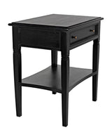 Oxford 1-Drawer Wood Black Rectangle Side Table Side Tables LOOMLAN By Noir