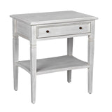 Oxford 1-Drawer Wood White Rectangle Side Table Side Tables LOOMLAN By Noir