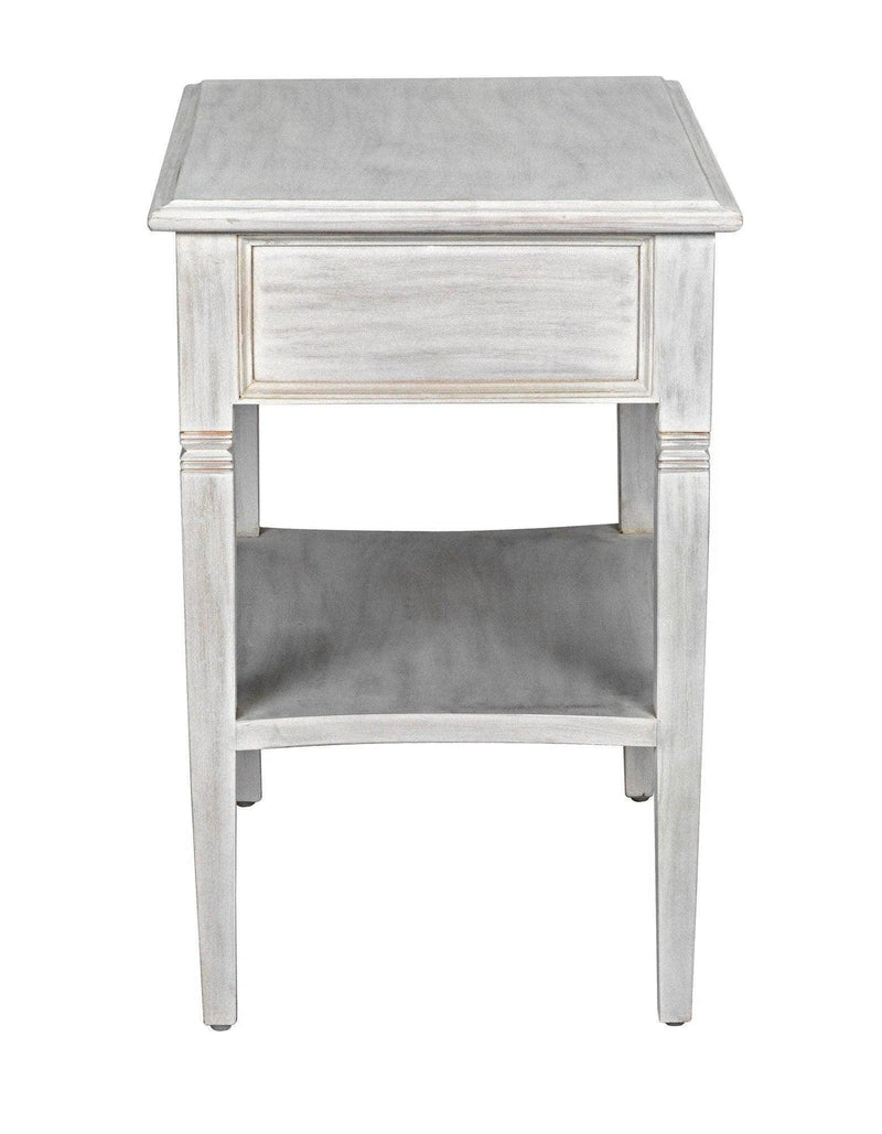 Oxford 1-Drawer Wood White Rectangle Side Table Side Tables LOOMLAN By Noir