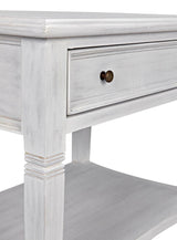 Oxford 1-Drawer Wood White Rectangle Side Table Side Tables LOOMLAN By Noir