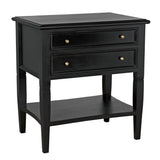 Oxford 2-Drawer Wood Black Rectangle Side Table Side Tables LOOMLAN By Noir