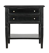 Oxford 2-Drawer Wood Black Rectangle Side Table Side Tables LOOMLAN By Noir