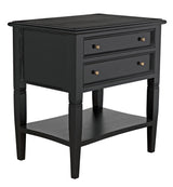 Oxford 2-Drawer Wood Black Rectangle Side Table Side Tables LOOMLAN By Noir