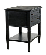 Oxford 2-Drawer Wood Black Rectangle Side Table Side Tables LOOMLAN By Noir