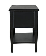 Oxford 2-Drawer Wood Black Rectangle Side Table Side Tables LOOMLAN By Noir