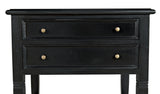 Oxford 2-Drawer Wood Black Rectangle Side Table Side Tables LOOMLAN By Noir