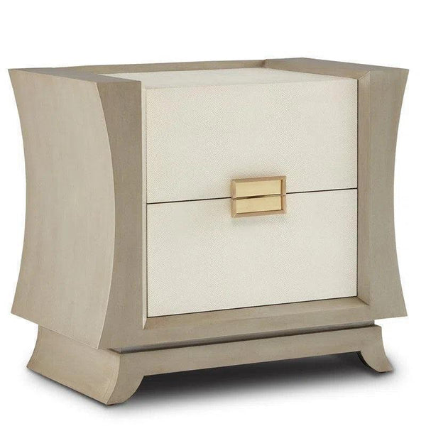 Oyster Shagreen Polished Brass Koji Cabinet With Drawers Accent Cabinets LOOMLAN By Currey & Co