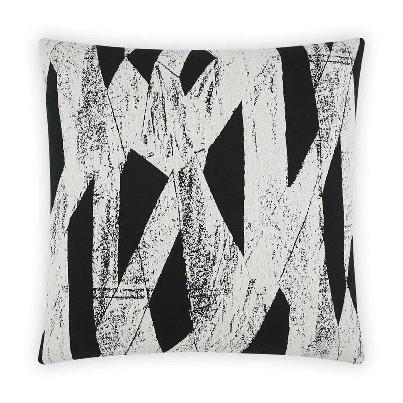 Ozone Ebony Black Throw Pillow With Insert Throw Pillows LOOMLAN By D.V. Kap