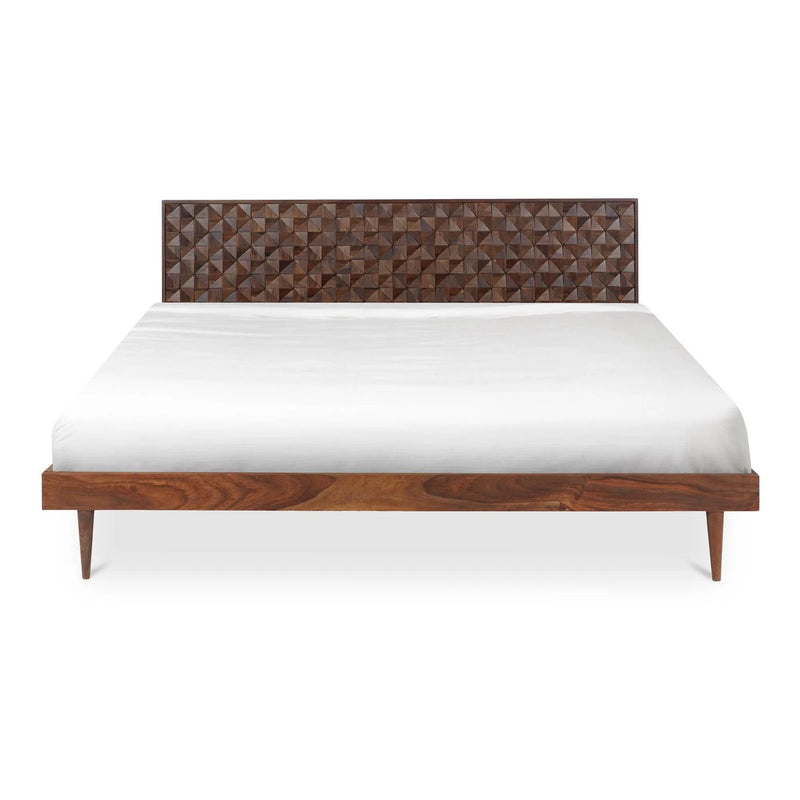 Pablo Sheesham Brown Wooden Bed Frame Beds LOOMLAN By Moe's Home