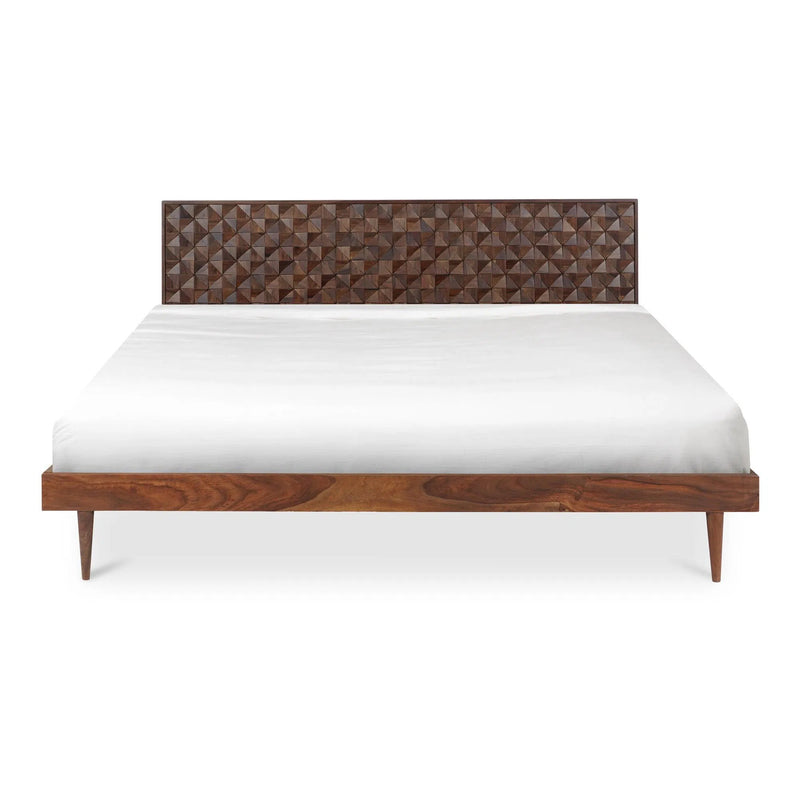 Pablo Sheesham Brown Wooden Bed Frame Beds LOOMLAN By Moe's Home