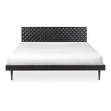 Pablo Solid Sheesham Black Wooden Bed Frame Beds LOOMLAN By Moe's Home