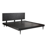 Pablo Solid Sheesham Black Wooden Bed Frame Beds LOOMLAN By Moe's Home