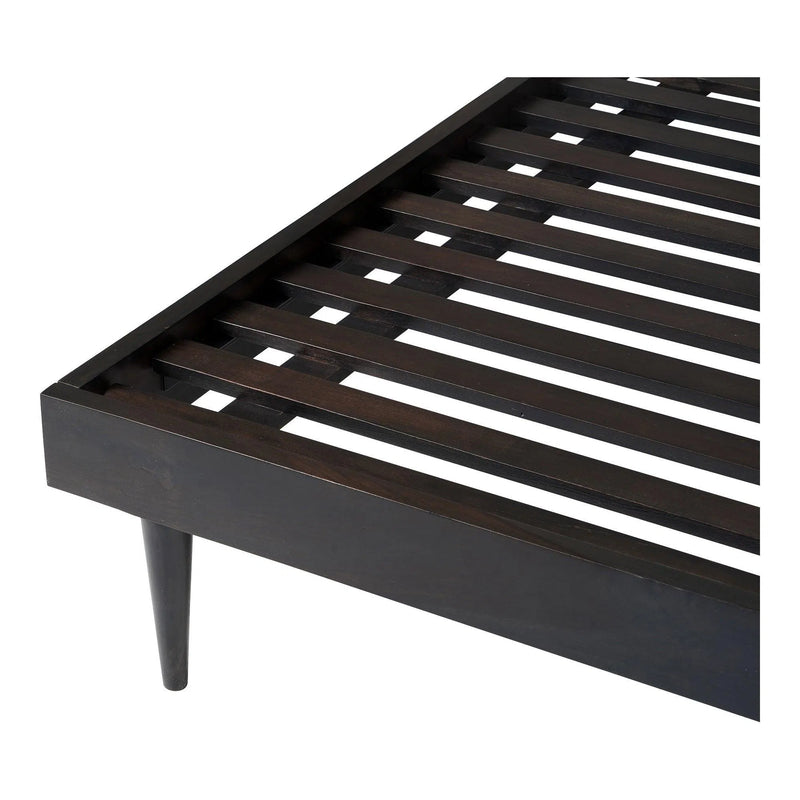 Pablo Solid Sheesham Black Wooden Bed Frame Beds LOOMLAN By Moe's Home