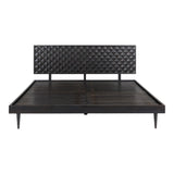 Pablo Solid Sheesham Black Wooden Bed Frame Beds LOOMLAN By Moe's Home