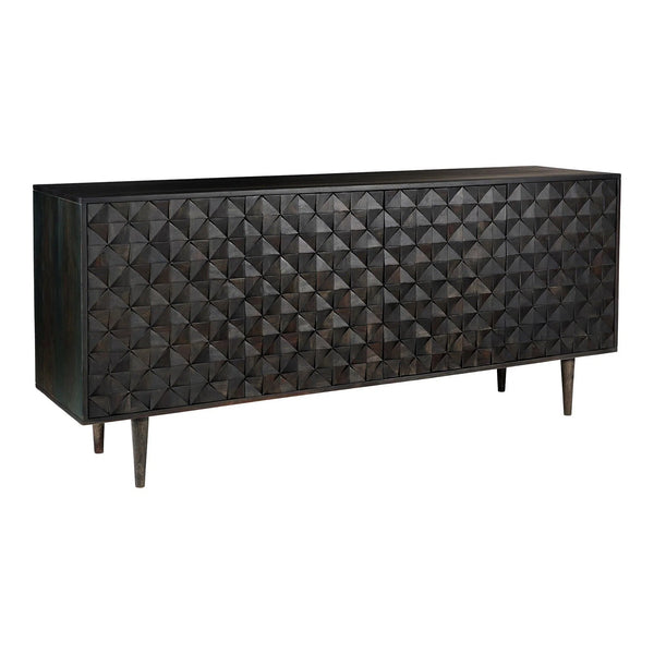 Pablo Wood Black 4 Door Sideboard Sideboards LOOMLAN By Moe's Home