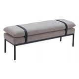 Padd Wood and Steel Grey Bench Bedroom Benches LOOMLAN By Zuo Modern