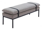 Padd Wood and Steel Grey Bench Bedroom Benches LOOMLAN By Zuo Modern