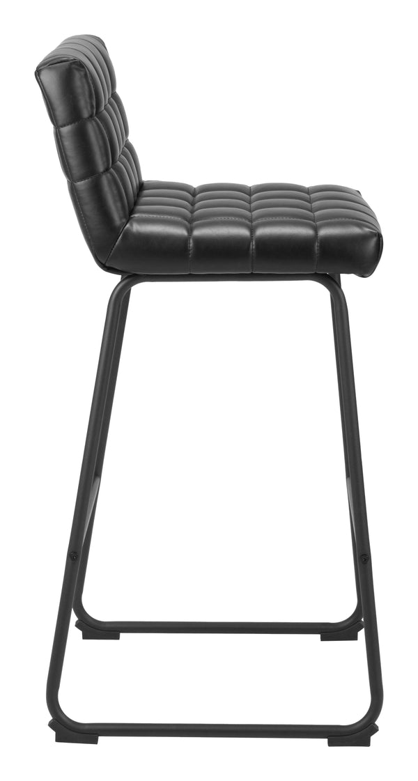 Pago Barstool (Set of 2) Black Bar Stools LOOMLAN By Zuo Modern