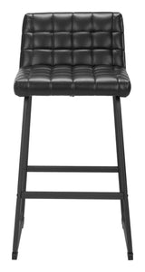 Pago Barstool (Set of 2) Black Bar Stools LOOMLAN By Zuo Modern