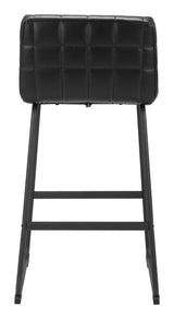 Pago Barstool (Set of 2) Black Bar Stools LOOMLAN By Zuo Modern