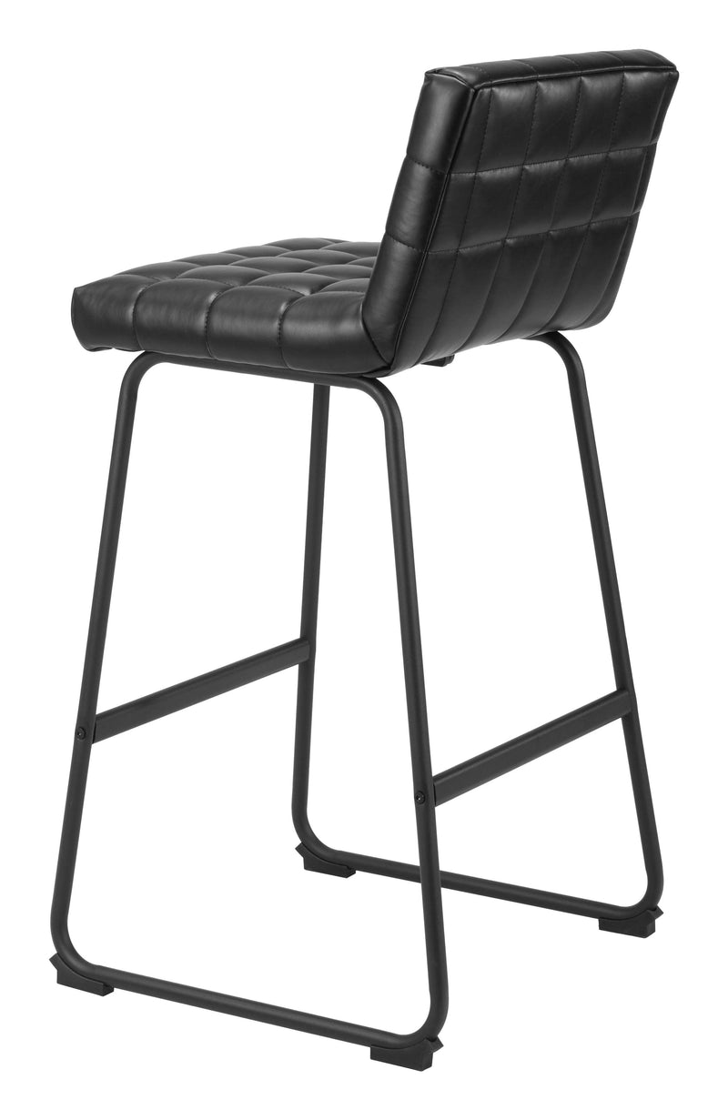 Pago Barstool (Set of 2) Black Bar Stools LOOMLAN By Zuo Modern