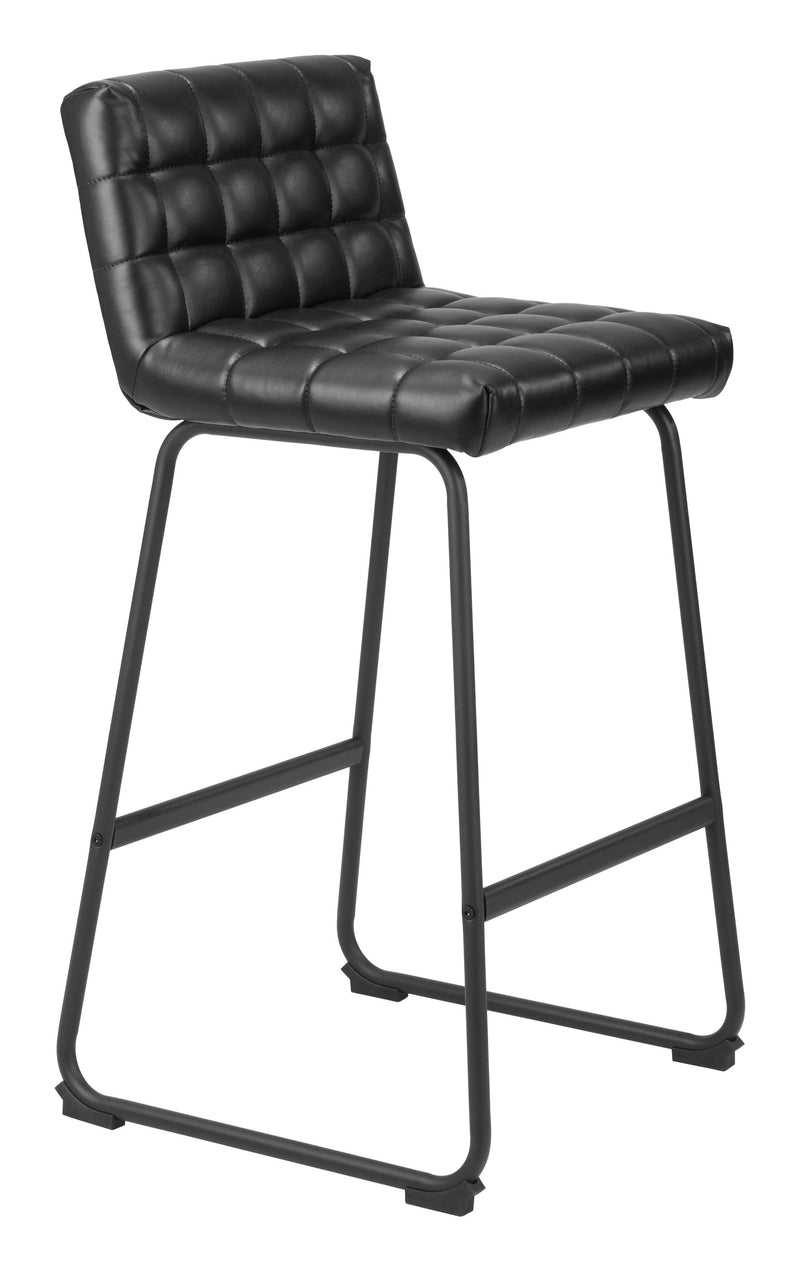 Pago Barstool (Set of 2) Black Bar Stools LOOMLAN By Zuo Modern