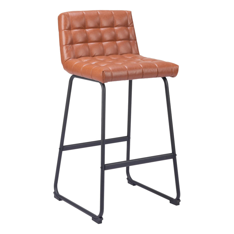 Pago Barstool (Set of 2) Brown Bar Stools LOOMLAN By Zuo Modern