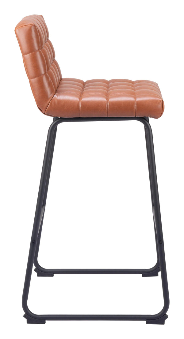 Pago Barstool (Set of 2) Brown Bar Stools LOOMLAN By Zuo Modern