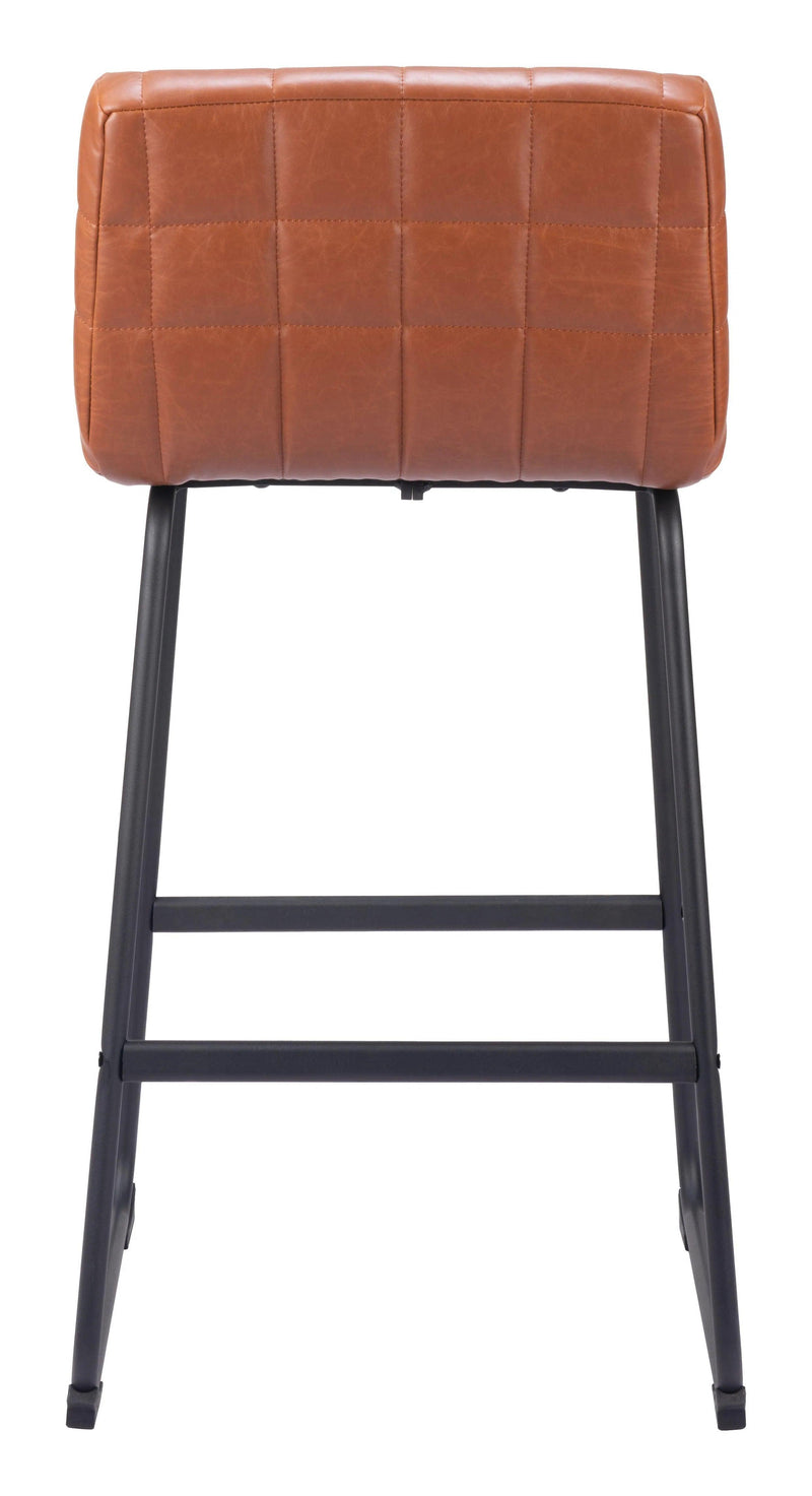 Pago Barstool (Set of 2) Brown Bar Stools LOOMLAN By Zuo Modern