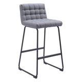 Pago Barstool (Set of 2) Gray Bar Stools LOOMLAN By Zuo Modern