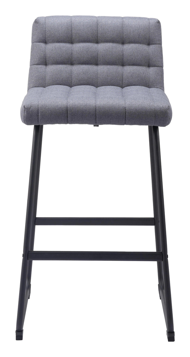 Pago Barstool (Set of 2) Gray Bar Stools LOOMLAN By Zuo Modern